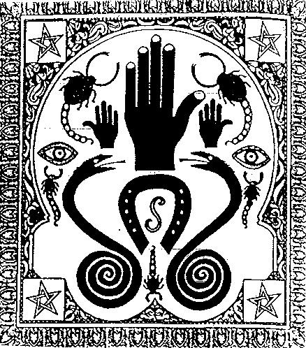 auf Papier gedrucktes Amulett gegen Schlangenbi� und Skorpionstich